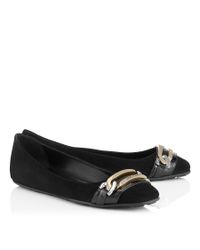 Jimmy Choo | Black Glimpse Flat | Lyst