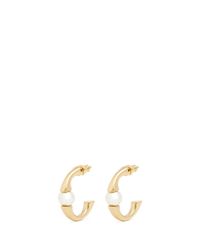 Chloé | Metallic 'darcey' Swarovski Pearl Plated Brass Half Hoop Earrings | Lyst