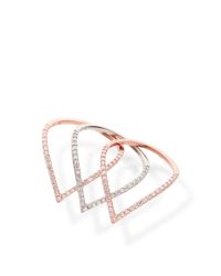 Fallon | Metallic Sloped Pave Tear Drop Ring Set | Lyst