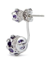 CZ by Kenneth Jay Lane | Purple Crown Setting Brilliant Cut Cubic Zirconia Earrings | Lyst