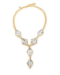 Kenneth Jay Lane | Metallic Jeweled Kite Y Necklace | Lyst
