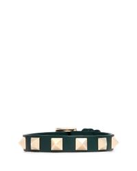 Valentino | Green Rockstud Leather Skinny Bracelet | Lyst