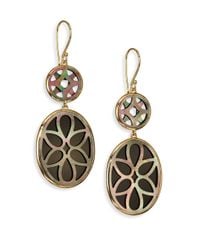 Ippolita | Polished Rock Candy Phantom Black Shell, Onyx & 18K Yellow Gold Medium Layered Double-Drop Earrings | Lyst