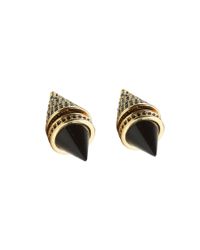 Eddie Borgo | Black Front/Back Cone Earring In Gold | Lyst