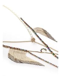 Iosselliani | Metallic Crystal And Fringe Chain Necklace | Lyst
