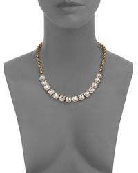 kate spade new york | Metallic Squared Away Necklace/Clear | Lyst