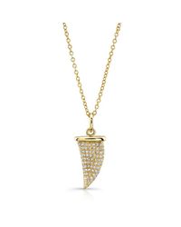 Anne Sisteron - 14kt Yellow Gold Diamond Shark Tooth Necklace - Lyst