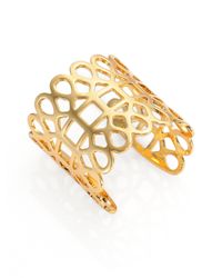 Tory Burch | Metallic 16K Gold-Plated Lace Cuff | Lyst