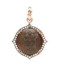 Sylva & Cie | Brown One Of Kind Czar Nicolas Ii Button Pendant Circa | Lyst