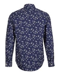 TOPMAN | Long Sleeve Blue Mini Rose for Men | Lyst