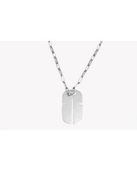 Tateossian | Metallic Cut Out Id Tag Necklace In Silver for Men | Lyst