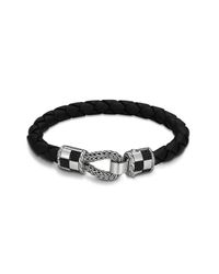 John Hardy | Station Bracelet On Black Leather Cord for Men | Lyst