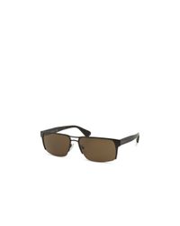 Prada | Brown Semi-rimmed Sunglasses for Men | Lyst