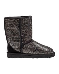 UGG | Multicolor Classic Short Glitter Boot Leopard Fabric | Lyst