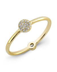 Anne Sisteron - Metallic 14kt Yellow Gold Diamond Mini Disc Ring - Lyst