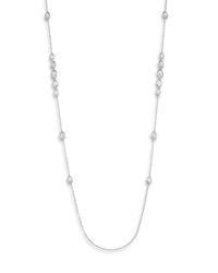 Adriana Orsini | Metallic Sterling Silver Oval Bezel Station Necklace | Lyst