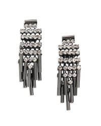 ABS By Allen Schwartz | Metallic Bitter Not Sweet Jewel Fringe Drop Earrings/gunmetal-tone | Lyst