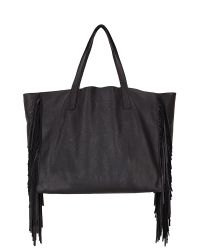 Velvet By Graham & Spencer - Black Toto Fringed Suede Tote - Lyst