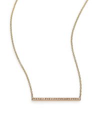 Zoe Chicco | Metallic Diamond & 14K Yellow Gold Short Horizontal Bar Necklace | Lyst