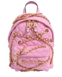 Moschino | Pink Mini Chained Quilted Leather Backpack | Lyst