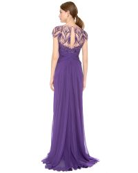 monique lhuillier purple gown