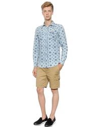 Hydrogen | Blue Avocado Star Printed Cotton Denim Shirt for Men | Lyst