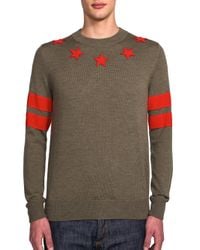 Givenchy | Green Stars & Stripes Embellished Sweater for Men | Lyst
