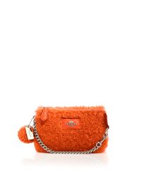 COACH | Orange Nolita Shearling & Leather Zip Pouch | Lyst