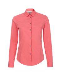 Paul Smith | Pink Women'S Classic-Fit Coral Shirt With Floral Cuffs | Lyst