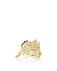 Ana Khouri | Metallic White Diamond And 18k Yellow Gold Leaf Ring | Lyst