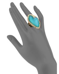 Alexis Bittar | Metallic Desert Jasmine Lucite & Crystal Asymmetric Cocktail Ring | Lyst
