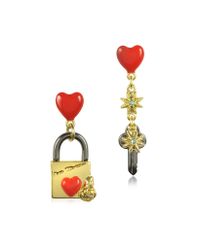 Les Nereides - Red Paris Mon Amour Engraved Lock Earrings - Lyst