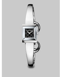 Gucci | Metallic G-timeless Collection Watch/black Gg Dial | Lyst