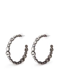 Kenneth Jay Lane | Metallic Crystal Detailed Hoop Earrings | Lyst