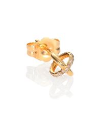 Sydney Evan | Metallic Diamond & 14k Yellow Gold Half Pave Wire Sphere Single Stud Earring | Lyst