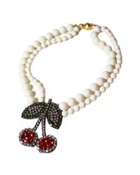 Shourouk | Red Cherry Pearl Necklace | Lyst
