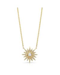 Anne Sisteron | Metallic 14kt Yellow Gold Diamond Vintage Style Starburst Necklace | Lyst