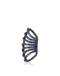 Yossi Harari | Lilah Cage Blue Sapphire Ear Cuff in Oxidized Gilver | Lyst