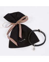 Paul Smith | Men's Silver Ganesh Charm Black Bracelet for Men | Lyst