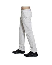 Stone Island | White Trouser Slant Pocket Slim Cotton Smerigliato for Men | Lyst