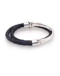 Miansai | Blue Rovous Sterling Silver & Braided Leather Half Cuff Bracelet | Lyst