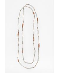 French Connection | Multicolor Pearl Bead and Tube Necklace | Lyst