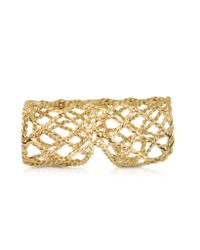 Bernard Delettrez - Metallic Gold Articulated Basket Weave Ring - Lyst
