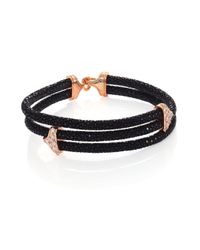 Stinghd | Metallic Diamond, 18k Rose Gold & Stingray Triangle Wrap Bracelet for Men | Lyst