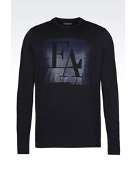 Emporio Armani | Blue T-shirt In Pima Cotton Jersey for Men | Lyst