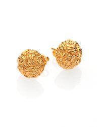 John Hardy | Metallic Classic Chain 18k Yellow Gold Braided Stud Earrings | Lyst