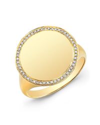 Anne Sisteron - 14kt Yellow Gold Diamond Solid Circle Ring - Lyst