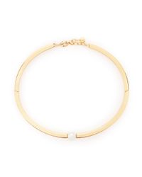 Chloé | Metallic 'darcey' Inset Swarovski Pearl Chunky Torque Necklace | Lyst