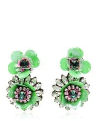 Shourouk | Green Flower Earrings | Lyst