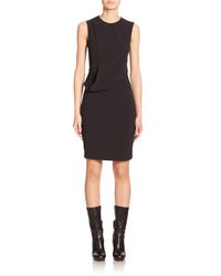 Calvin Klein | Black Daina Draped Sheath Dress | Lyst